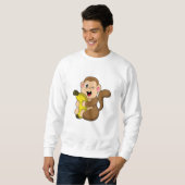 Sweatshirt Singe drôle avec banane (Devant entier)