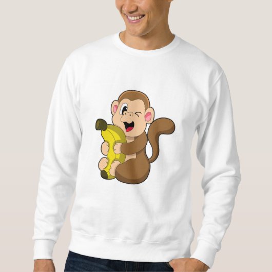 Sweatshirt Singe drôle avec banane (Devant)