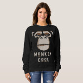 Sweatshirt Singe drôle Cool Fun Chimpanzé Sauvage Primate Ani (Devant entier)