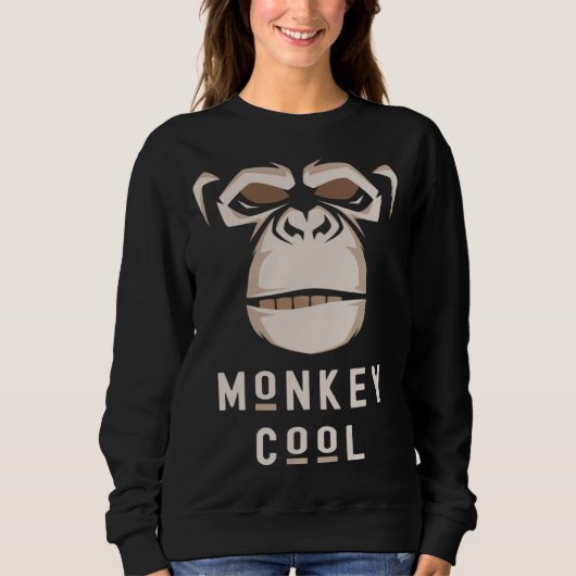 Sweatshirt Singe drôle Cool Fun Chimpanzé Sauvage Primate Ani (Devant)