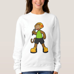 Sweatshirt Singe en chanteur avec microphone et casque