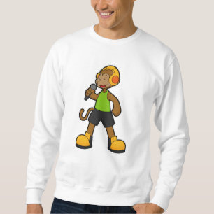 Sweatshirt Singe en chanteur avec microphone et casque