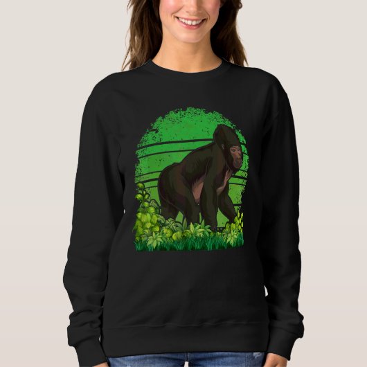 Sweatshirt Singe Faune Gorilla Singe Retro Gorilla (Devant)