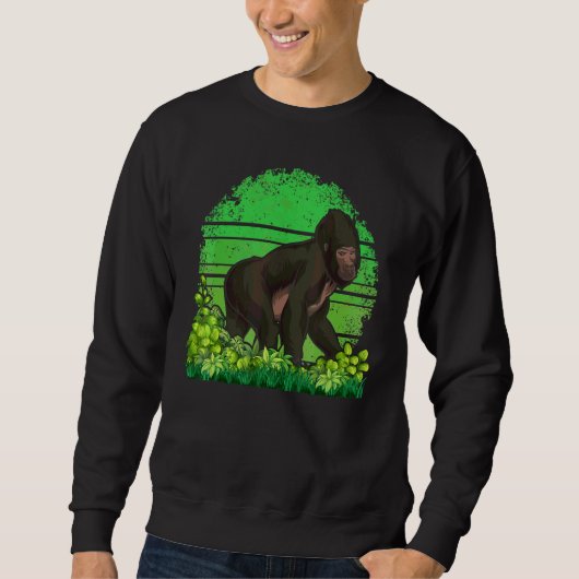 Sweatshirt Singe Faune Gorilla Singe Retro Gorilla (Devant)