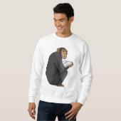 Sweatshirt Singe Nerd avec livre (Devant entier)