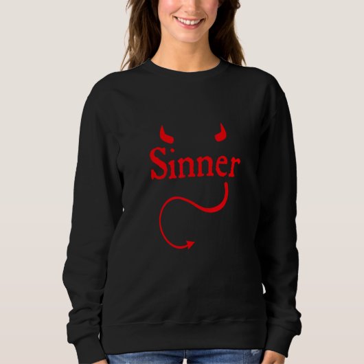 Sweatshirt Sinner Devil Horns Tail Rock Athée Sin Lover (Devant)