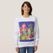 Sweatshirt Sirène Océanique : cheveux longs (Devant entier)