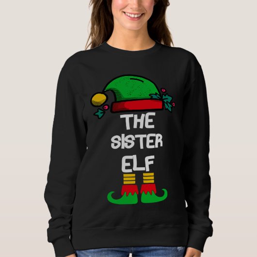Sweatshirt SISTER Elf Matching Group Xmas Family Christmas (Devant)