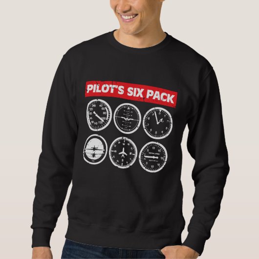 Sweatshirt Six aviations d'instruments de vol du paquet du (Devant)