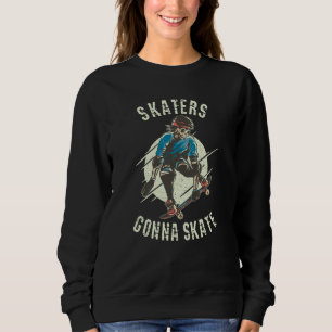 Sweatshirt Skate Skate Skeleton Skateboarder
