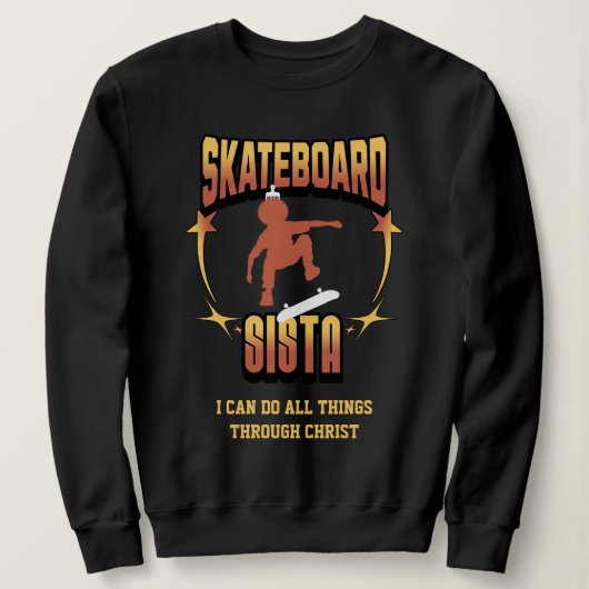 Sweatshirt SKATEBOARD SISTA Afro Skateboard Christian (Design devant)