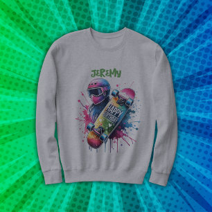 Sweatshirt Skateboard Skater Joyeux Anniversaire Monogram Gre