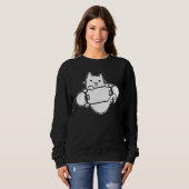 Sweatshirt Skateboarder Cat Skateboarding on Skateboard Outli (Devant entier)