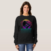 Sweatshirt Skateboarder Retro 80s Vaporwave Style Skateboardi (Devant entier)
