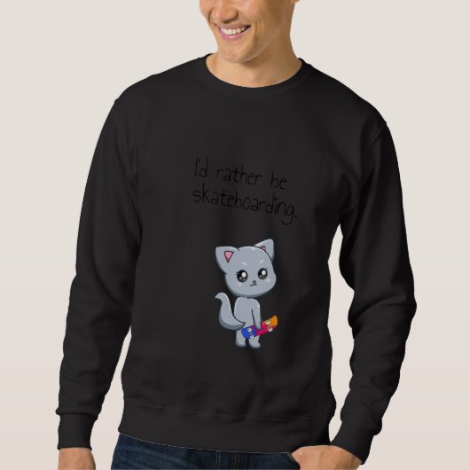Sweatshirt Skateboarding Skateboard Cat Go Skateboarding 1 (Devant)