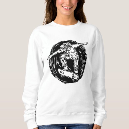 Sweatshirt Skater légendaire faisant du ski de fond en milieu (Devant)