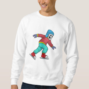 Sweatshirt Skeleton au patinage sur glace avec patins sur gla
