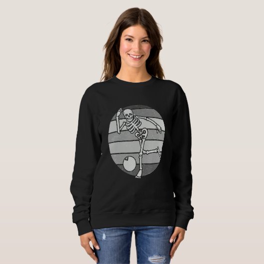 Sweatshirt Skeleton Bowling Retro Bowler Gifts Funny Bowling  (Devant entier)