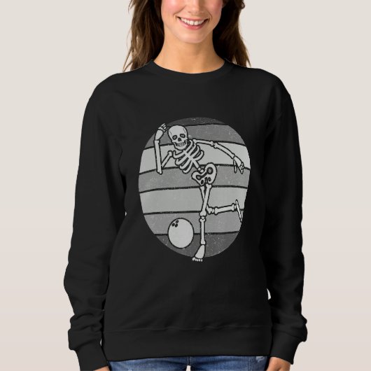 Sweatshirt Skeleton Bowling Retro Bowler Gifts Funny Bowling  (Devant)