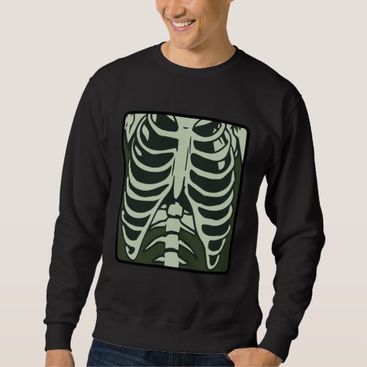 Sweatshirt Skeleton Chest X Ray Costume Horror Human Radiogr (Devant)
