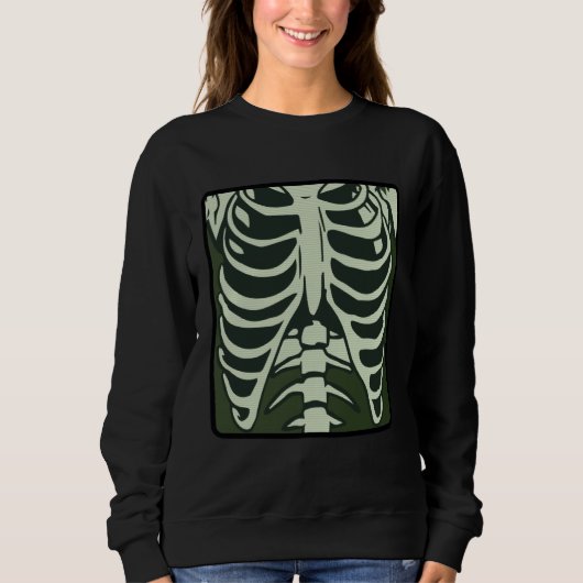 Sweatshirt Skeleton Chest X Ray Costume  Horror Human Radiogr (Devant)