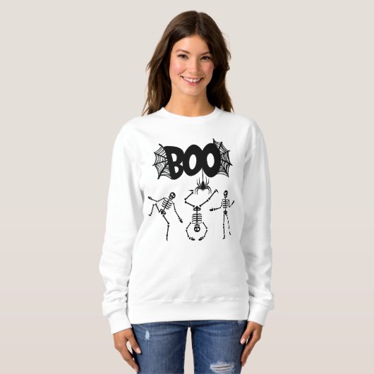 Sweatshirt Skeleton d'Halloween 1 (Devant entier)