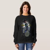 Sweatshirt Skeleton Drummer Skull Drums Cool Percussion Drum (Devant entier)