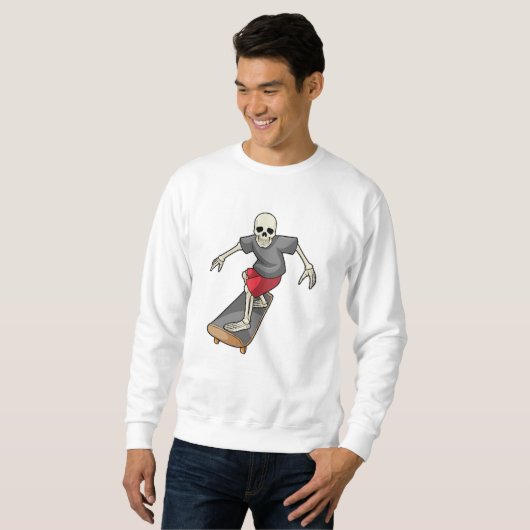 Sweatshirt Skeleton en skateboard (Devant entier)