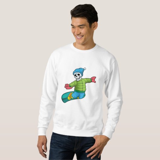 Sweatshirt Skeleton en Snowboard avec Snowboard (Devant entier)