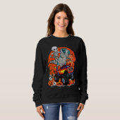 Sweatshirt Skeleton équitation Dinosaur Rex maman Monster Cam (Devant entier)
