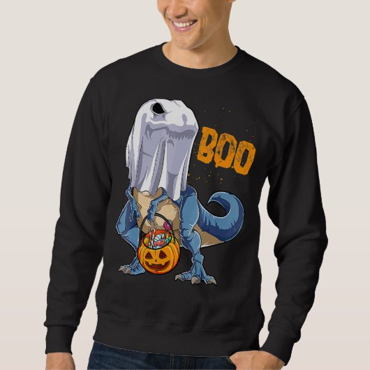 Sweatshirt Skeleton équitation maman Dinosaur rex Halloween P (Devant)