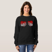 Sweatshirt Skeleton Hands On Chest Funny Valentines Day Women (Devant entier)