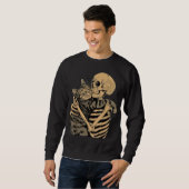 Sweatshirt  Skeleton Hugging Cat – Cute Gothic Cat Lover Gift (Devant entier)