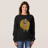 Sweatshirt Skeleton Playing Saxophone Jazz Halloween Music Sp (Devant entier)