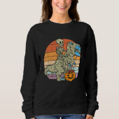 Sweatshirt Skeleton Riding Mummy Dinosaur rex Halloween  Pump (Devant)