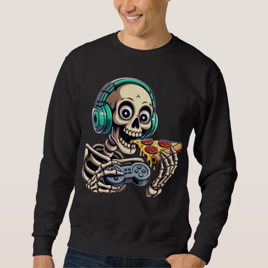 Sweatshirt Skeleton’s Ultimate Cheat Day : Cheesy Pizza Gamin (Devant)