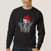 Sweatshirt Skeleton Santa Hat Rock Et Cool À Main Roulette Ch (Devant)