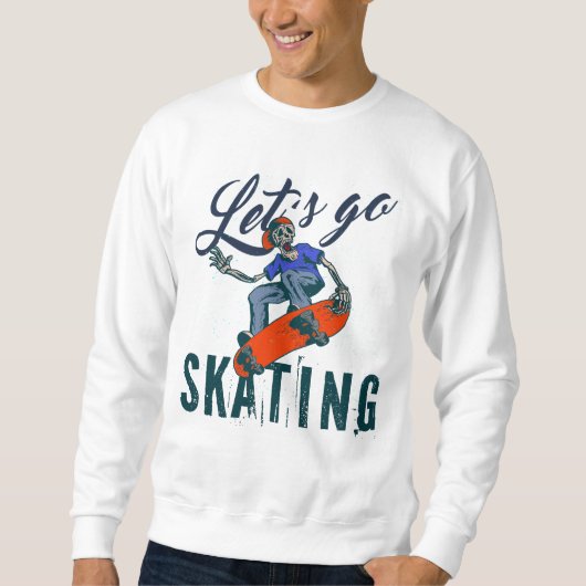 Sweatshirt Skeleton Skateboarding T-Shirt | Skate Street Art  (Devant)