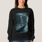 Sweatshirt Skeleton Surfboard Til Surf Do Us Part Skull Wave  (Devant)