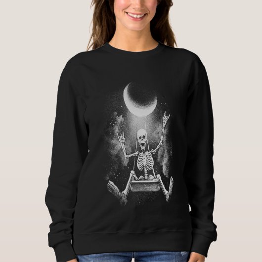 Sweatshirt Skeleton Swinging Moon Rock (Devant)