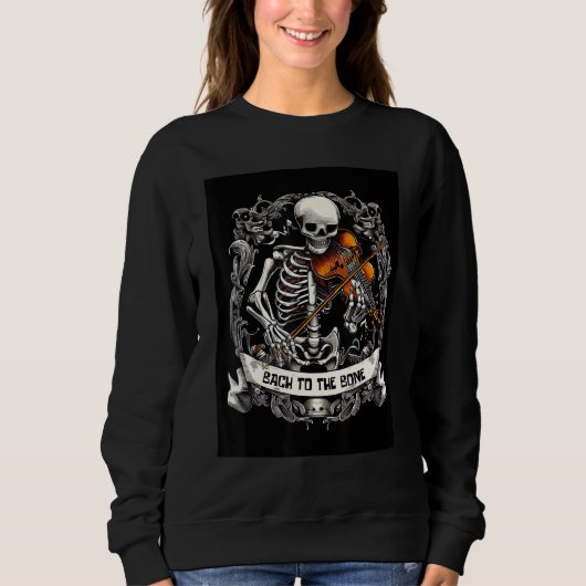 Sweatshirt Skeleton Violin Player Bach to the Bone Music Pun (Devant)