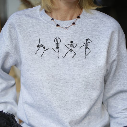 Sweatshirt Skeletons dansants Halloween Saison Éffrayante fem