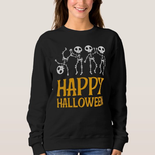 Sweatshirt Skeletons dansants Happy Halloween (Devant)