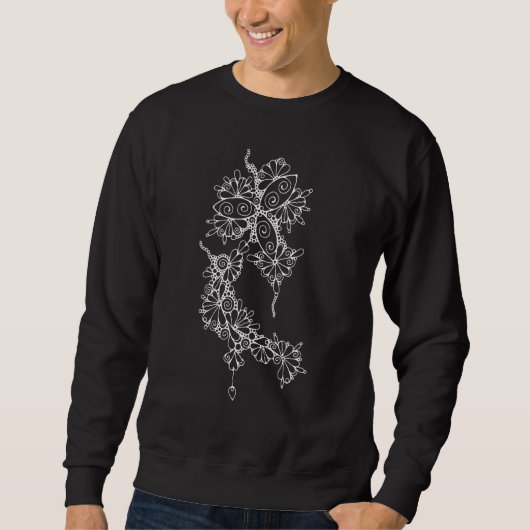 Sweatshirt Sketching Art - Fleurs Imaginaires 2 - Fun Fun (Devant)