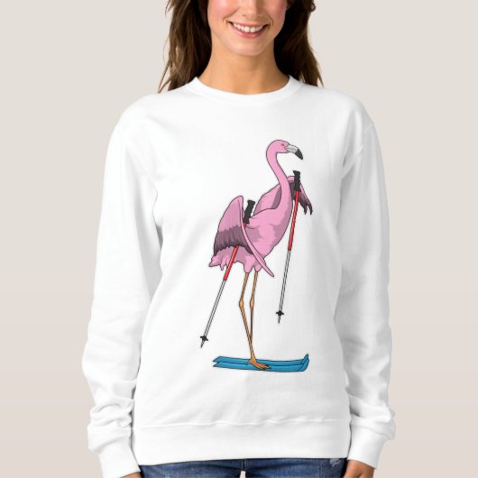 Sweatshirt Ski de Flamant rose (Devant)