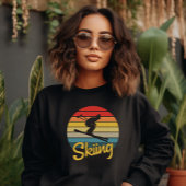 Sweatshirt Ski de style rétro