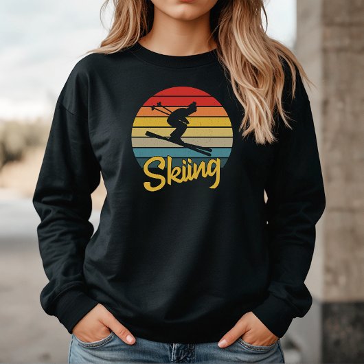 Sweatshirt Ski de style rétro