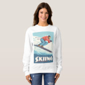 Sweatshirt Ski est croire Retro Print (Devant entier)
