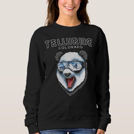 Sweatshirt Ski Telluride Colorado Usa Panda (Devant)