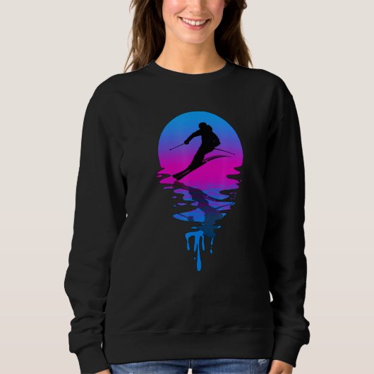 Sweatshirt Ski vintage Retro Sunset (Devant)